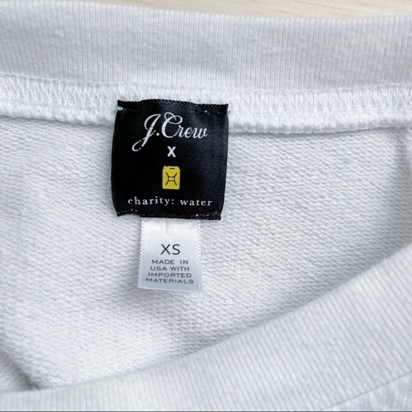 J.Crew x Charity: Water "Eau Yes" Crewneck Sweatshirt in‎ White, Size XS - Picture 4 of 12